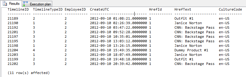 11 rows of output - same for both queries