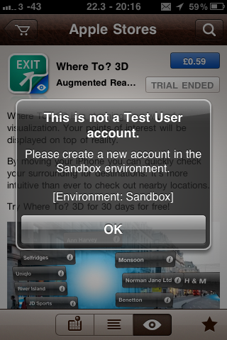 This is not a Test User account. Please create a new account in the Sandbox环境：沙箱