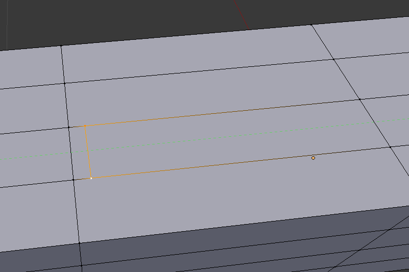 The same grid with two new vertices parallel to previous vertices and on the same edges.