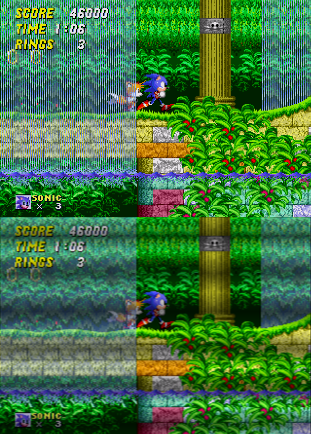 Sonic 2's waterfalls