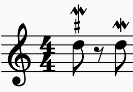 mordent with and without sharp in the same measure