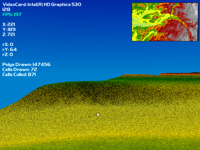 The terrain looks very grainy