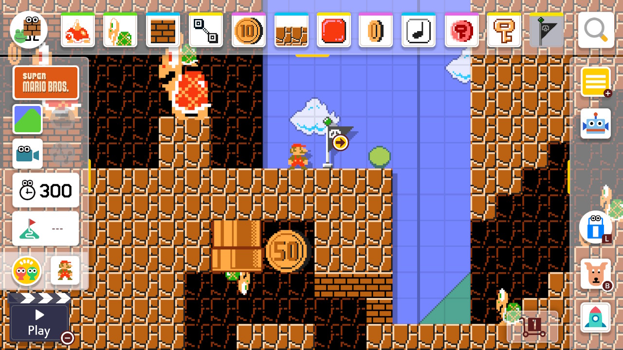 3 – Super Mario Maker 2 – after placing a Checkpoint Flag in the level