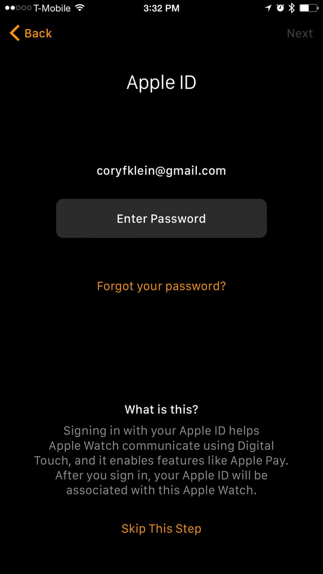 first Apple ID login prompt