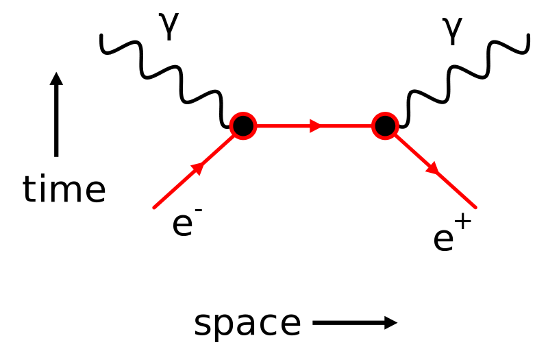 Feynman diagram depicting an electron-positron annihilation