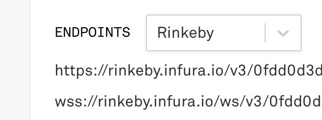 Example of URL from Infura