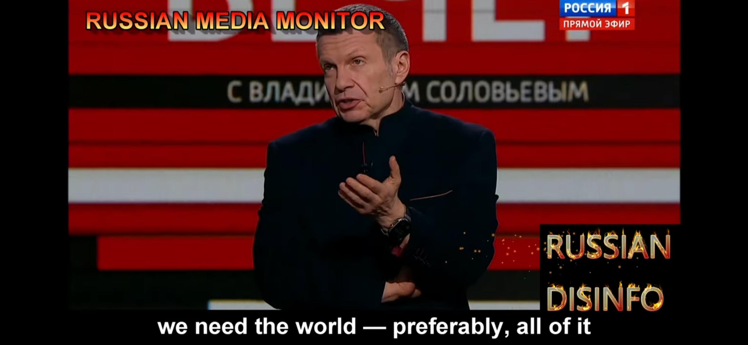 Prominent Russian propagandist Solovyev threatens the world on Russian state TV