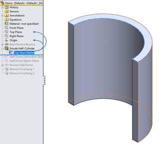 Half Cylinder Extrude