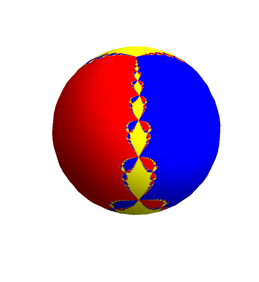 stereographic projection of Newton-Raphson fractal