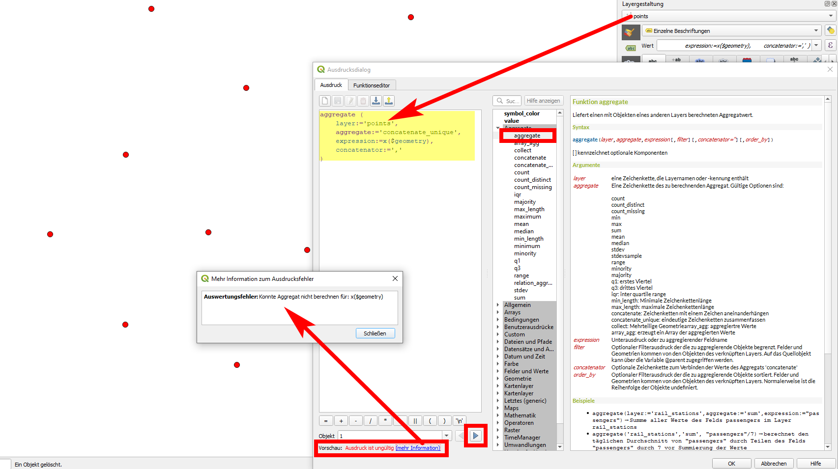 QGIS expression aggregate