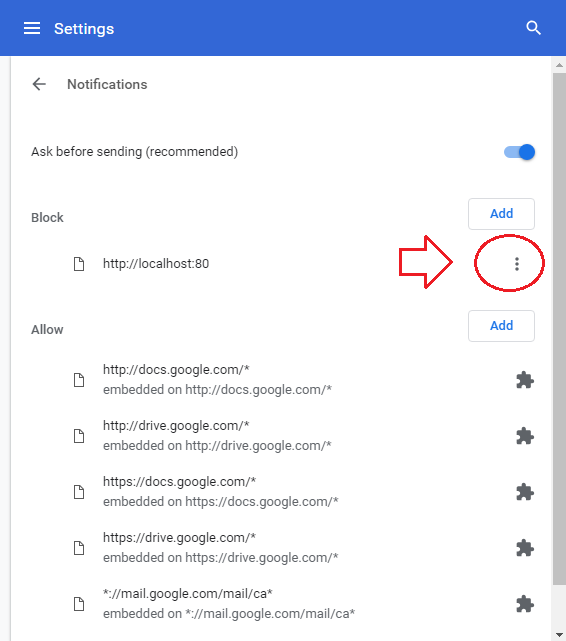 permitir notificações no chrome