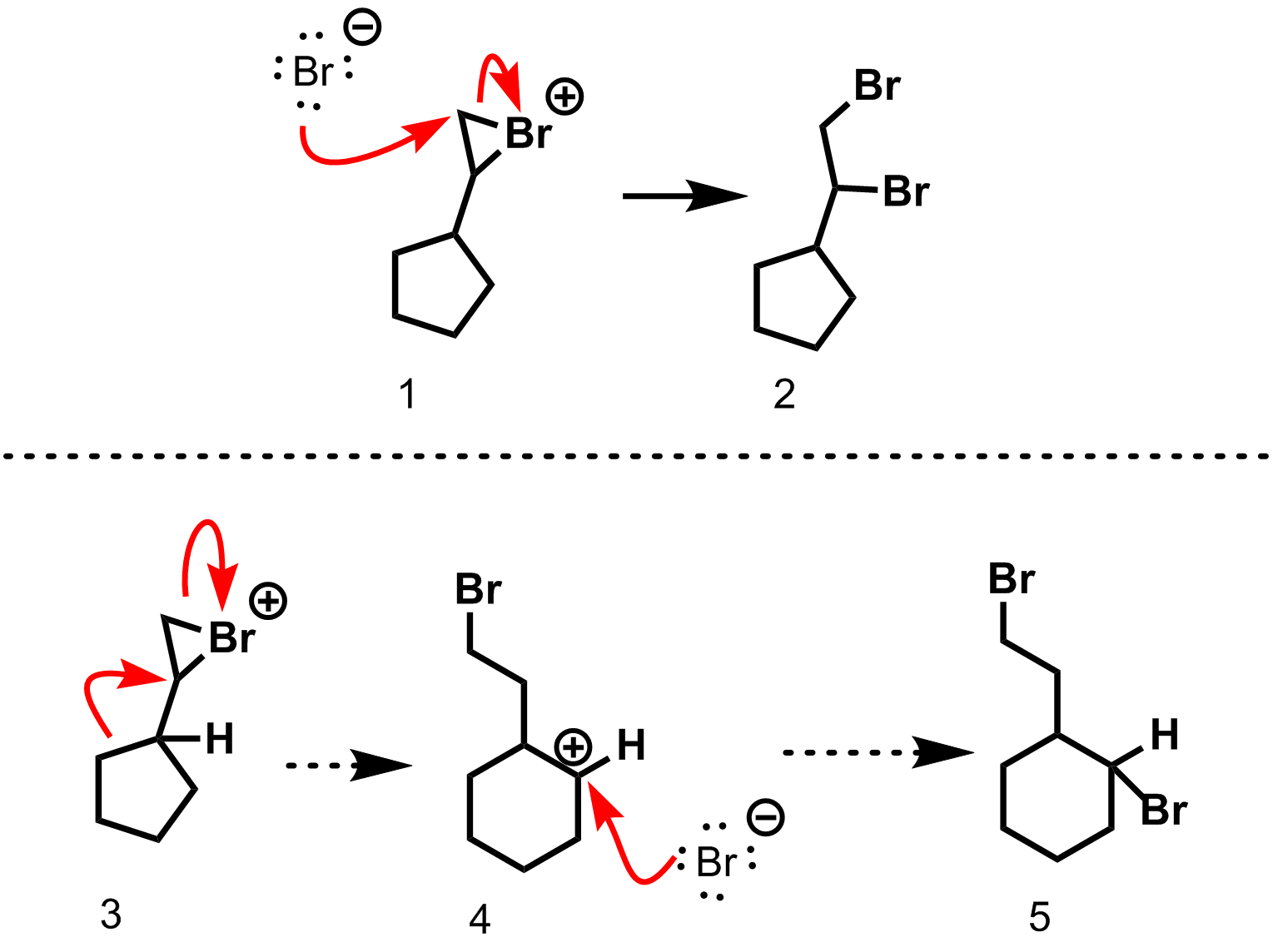 Bromonium ion rearrangement