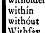 Dyche's entry for "without" showing the usual iambic stress