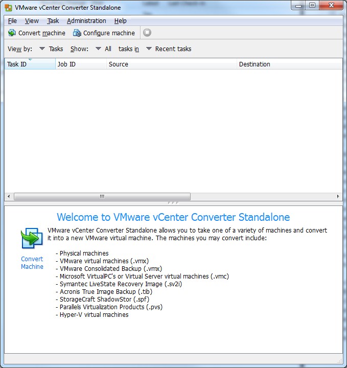 Fire up VMWare convertor