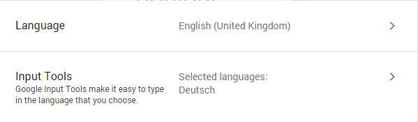 Google Language Settings