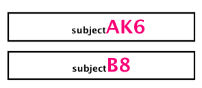 aboveBox[] with text in different styles