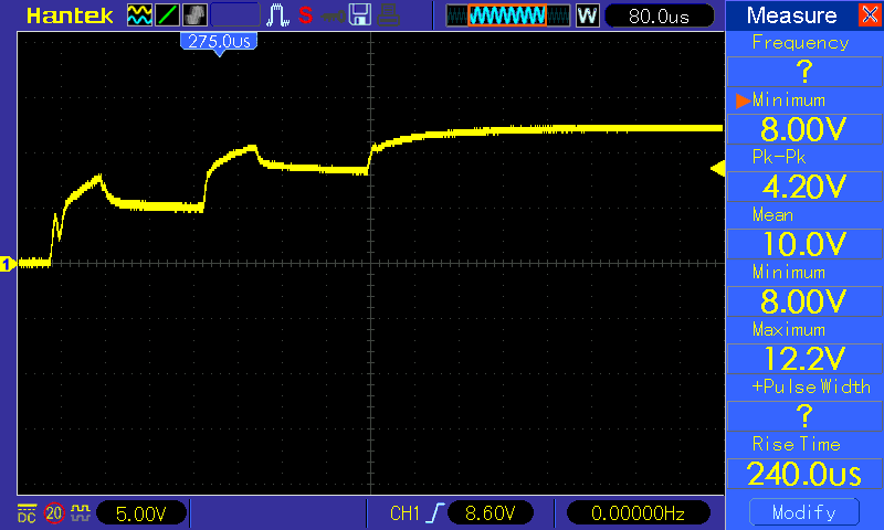 12V after turning on main switch