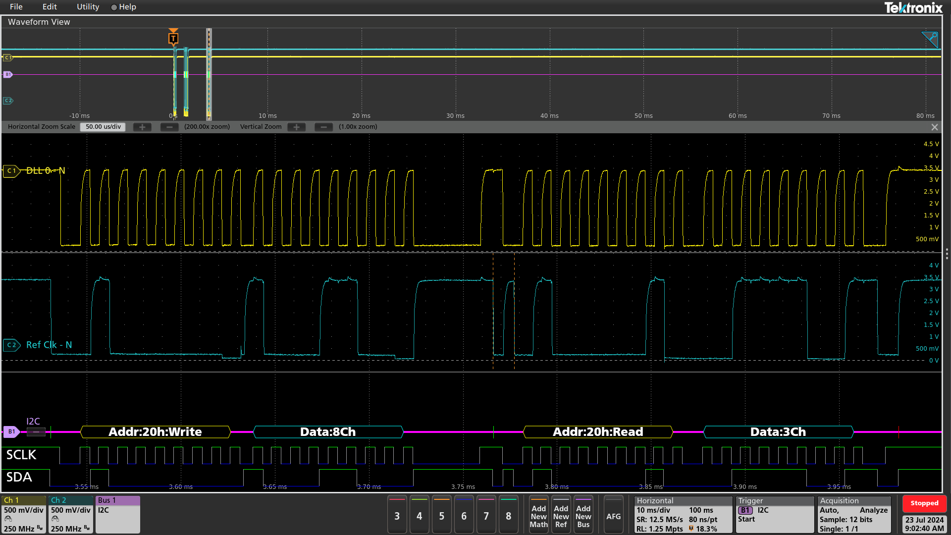 Aardvark reading voltage low byte