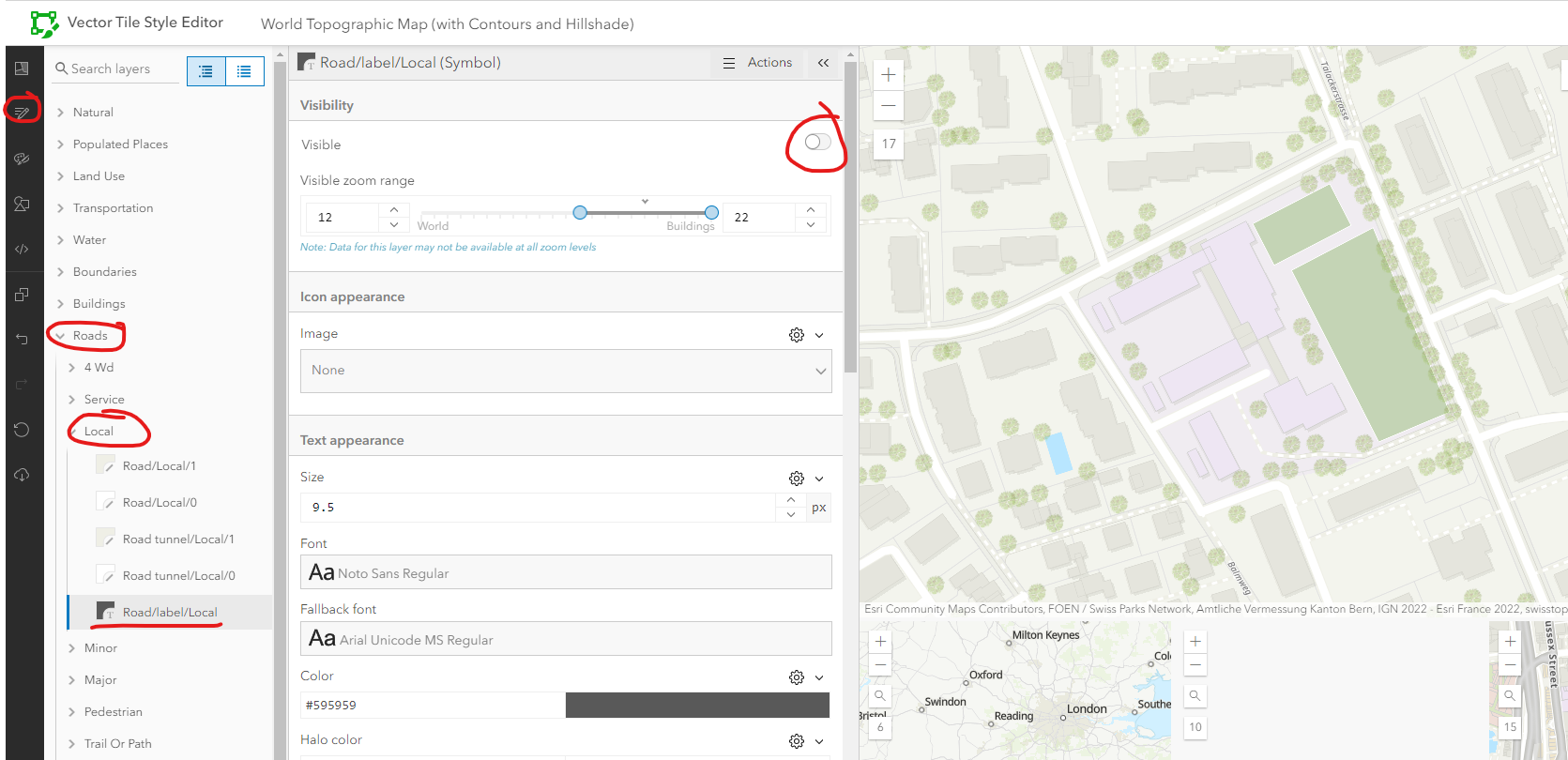 ArcGIS Vector Tile Style Editor