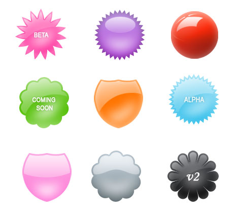 Some example shiny bubble icons found on the Internet