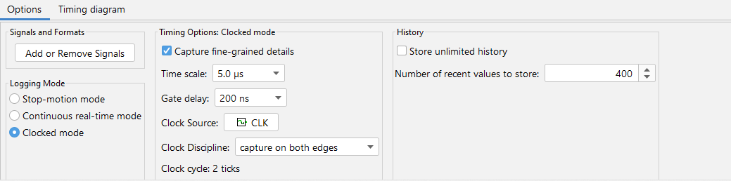 Timing options