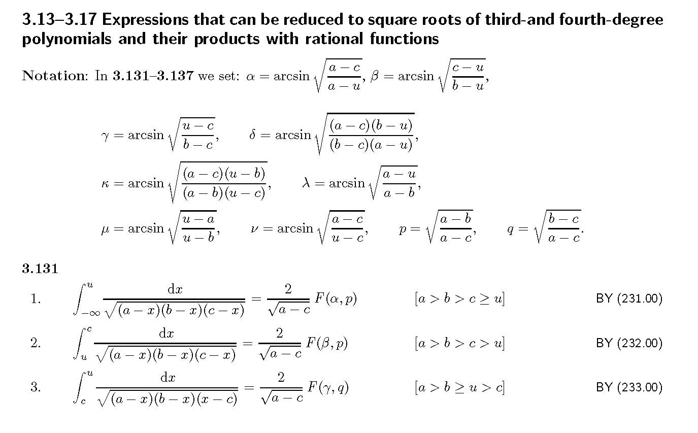 Gradshteyn and Ryzhik excerpt