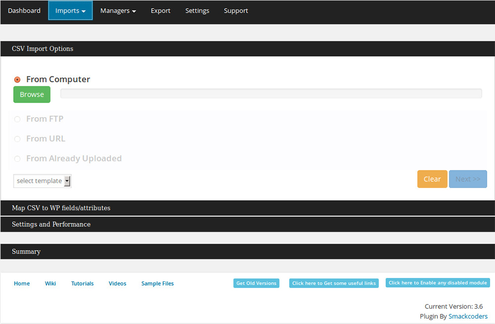 Import Date Configuration