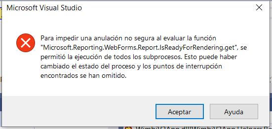 Mensaje de error al inpseccionar localReport