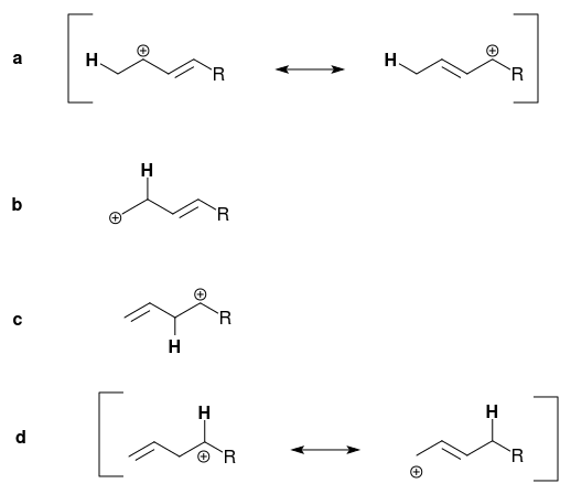 addition of proton to diene