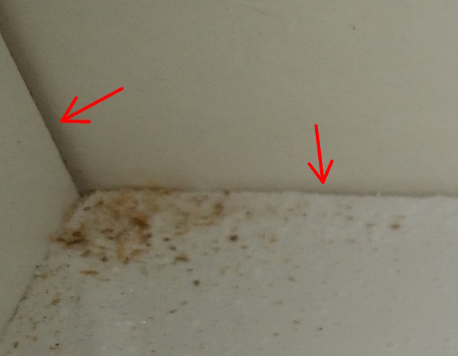 Gaps at back of cupboard.