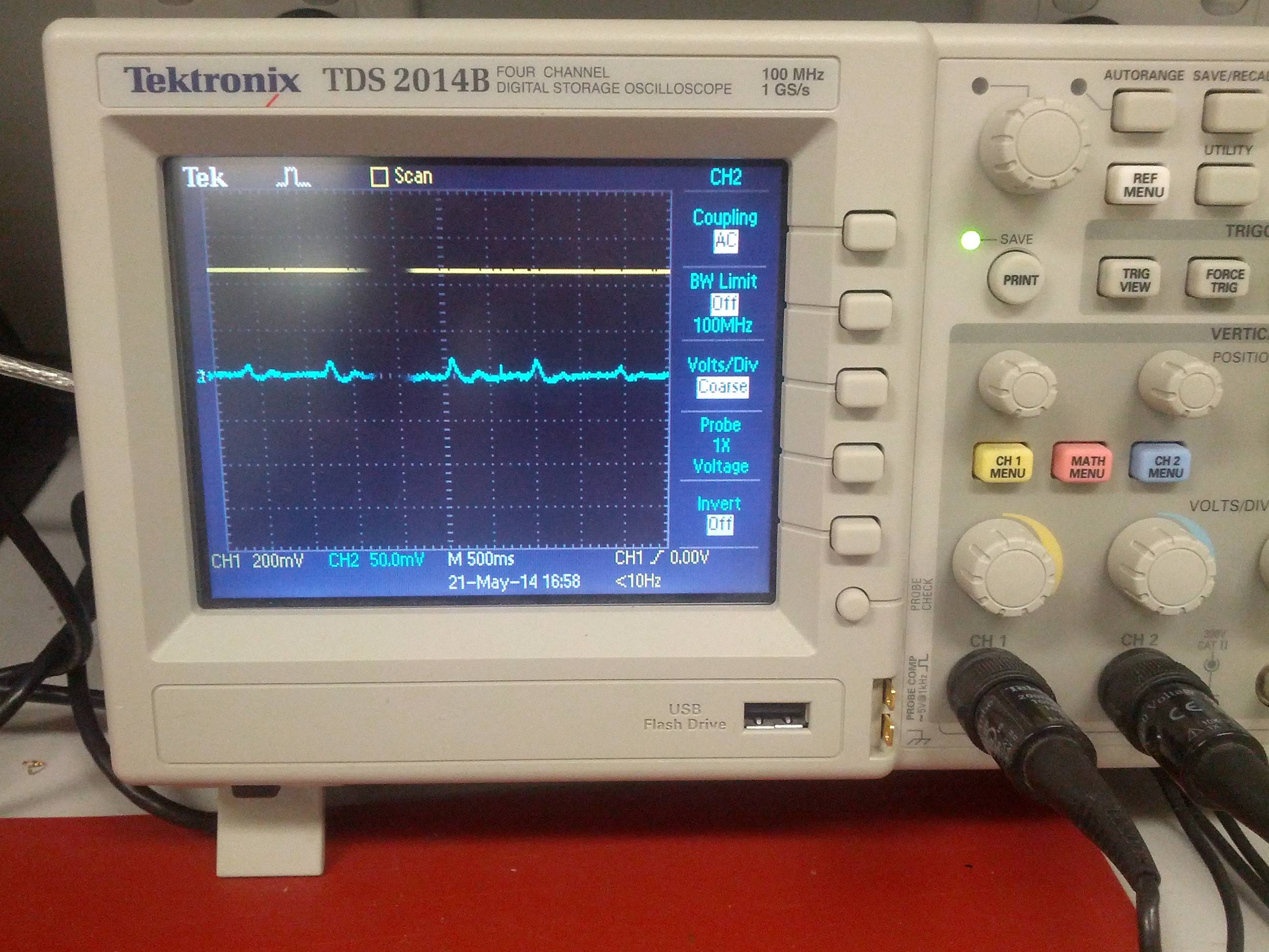 oscilloscope reading