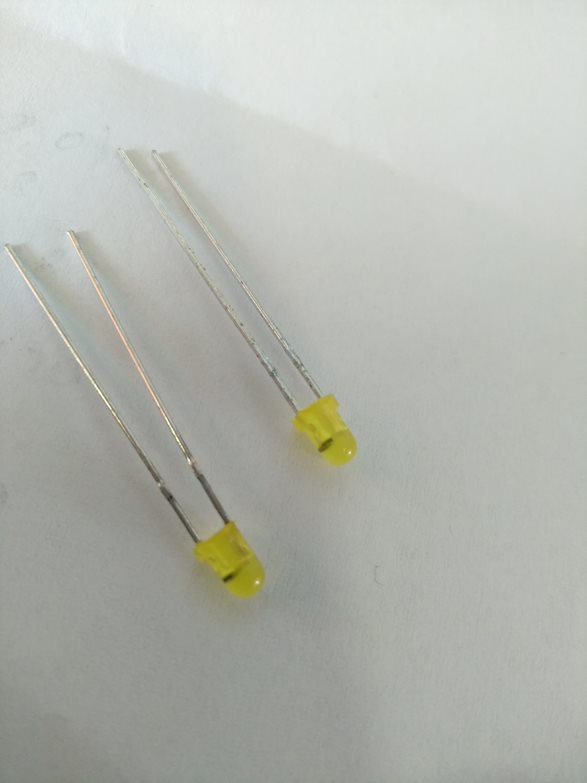 yellow leds with black material