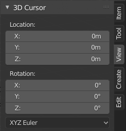 3D cursor location and rotation