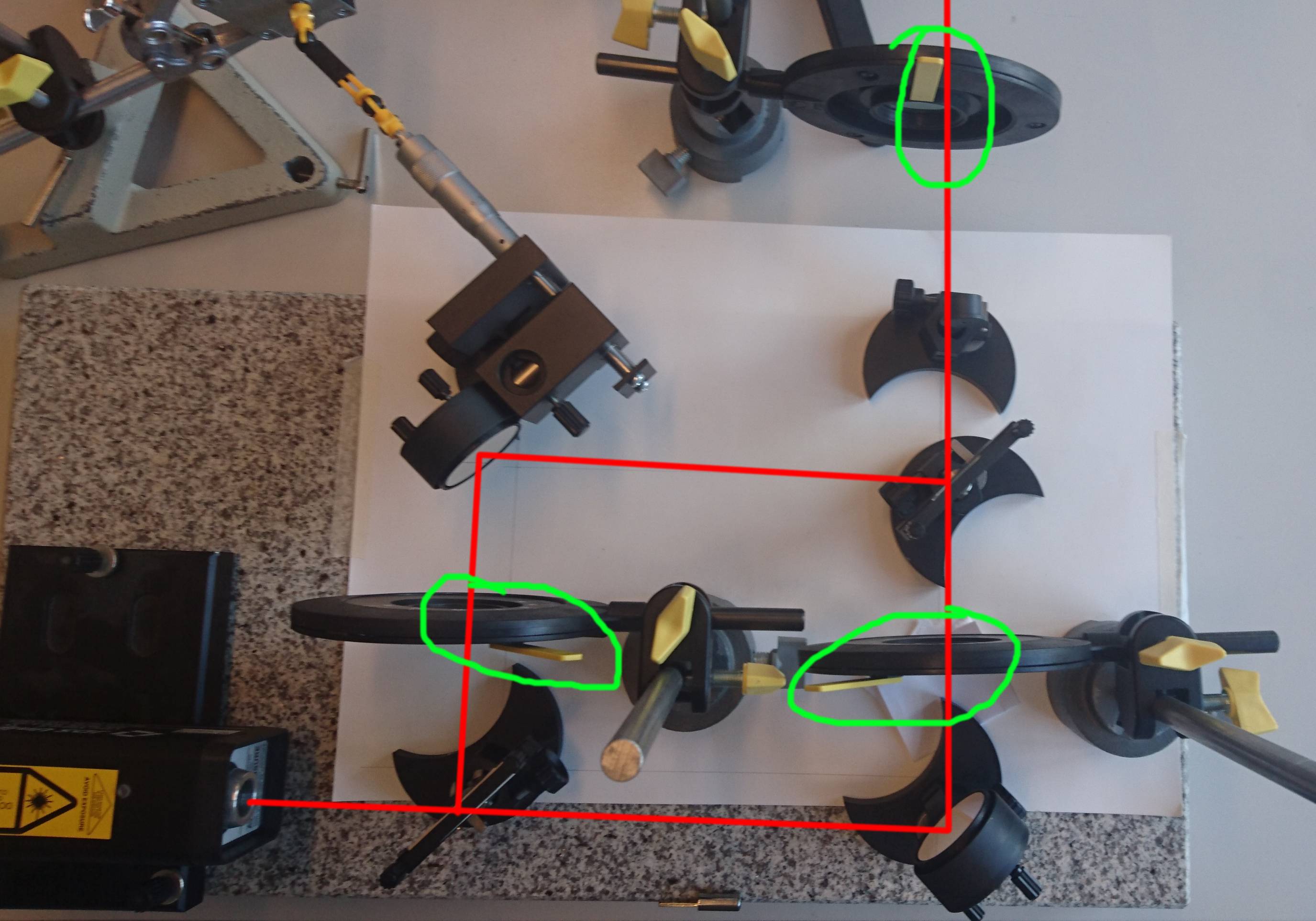 mach zehnder interferometer with polarisators and quantum eraser