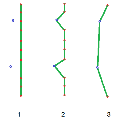 Snapping a line to points