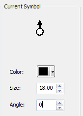 ArcGIS screenshot, showing simple marker rotation