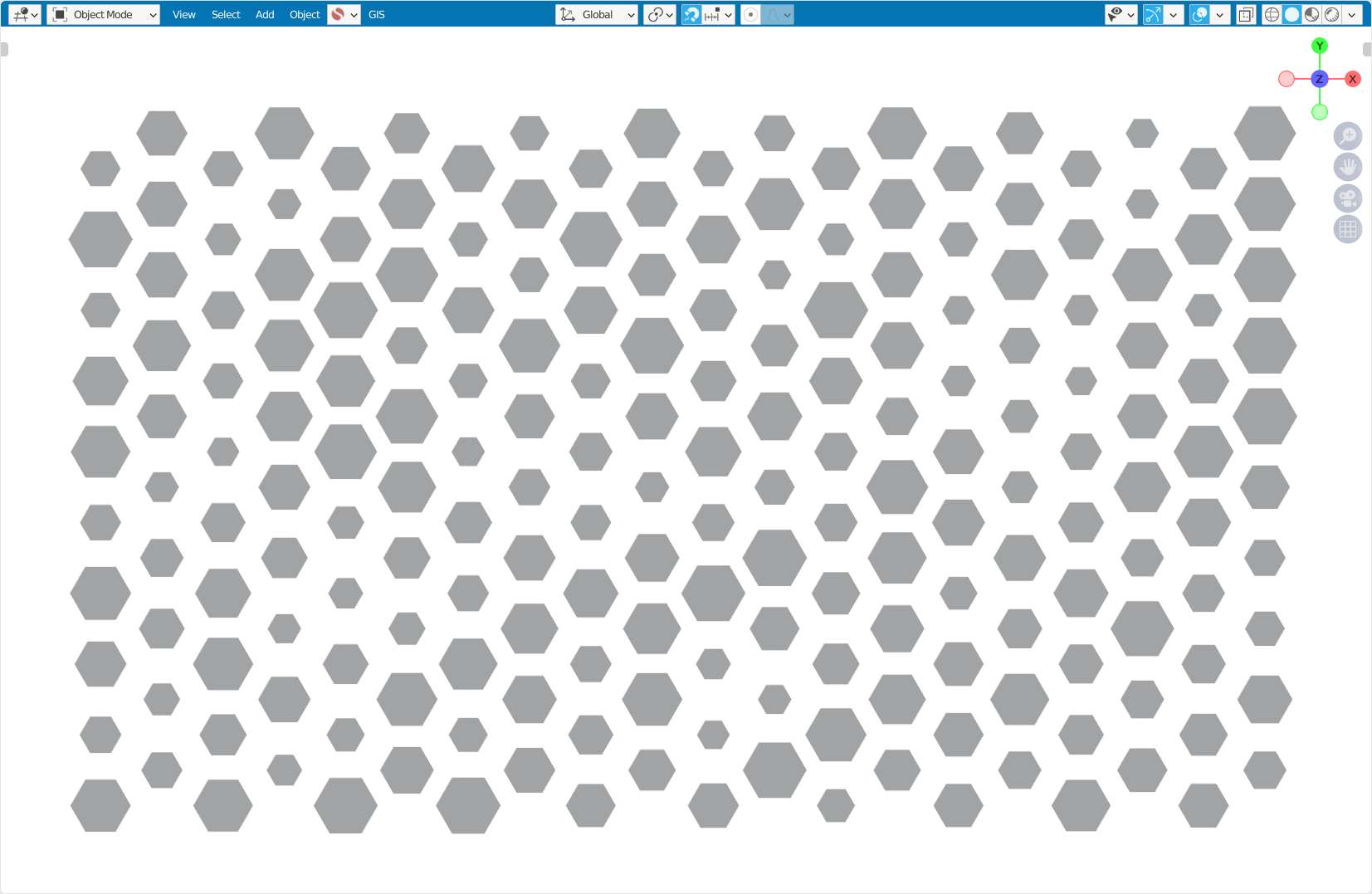 Hexagonal structure with Geometry Nodes