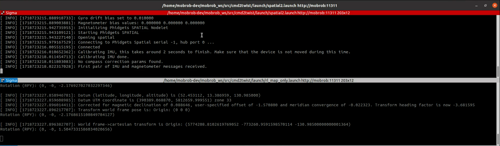 terminal output of rl node