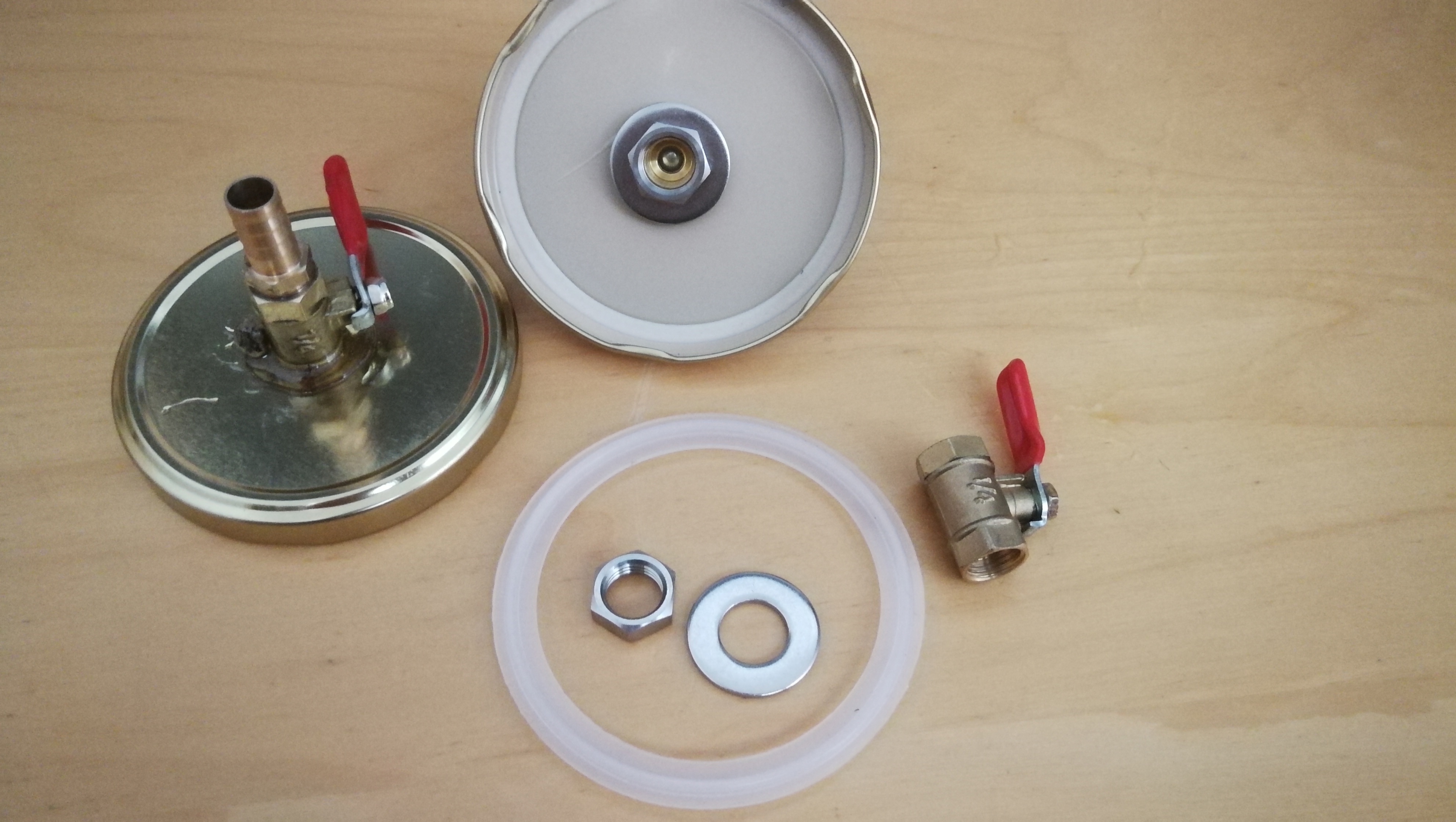 parts for building a vacuum sealed airlock fermentation jar