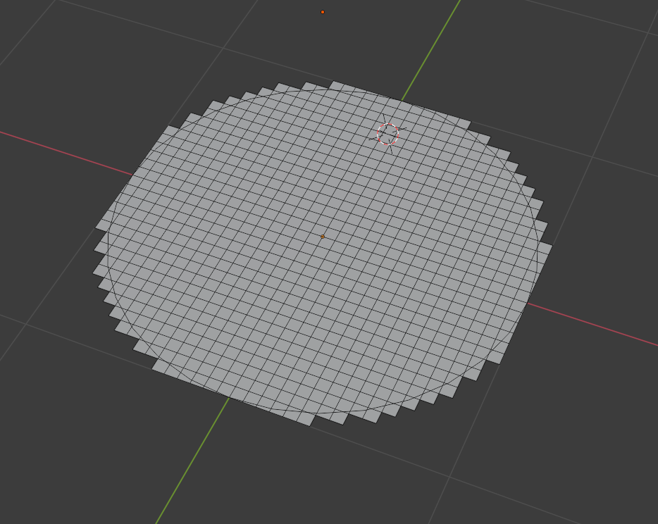 Knife Project Circle on Subdivided Plane