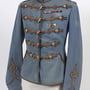 blue military Hussars jacket with gold piping