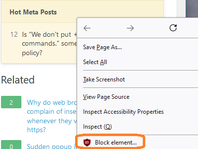 uBlock Origin - blocking an element