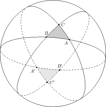 intersection of 3 diangles