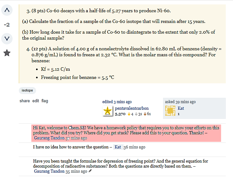 Archetypical Homework Question