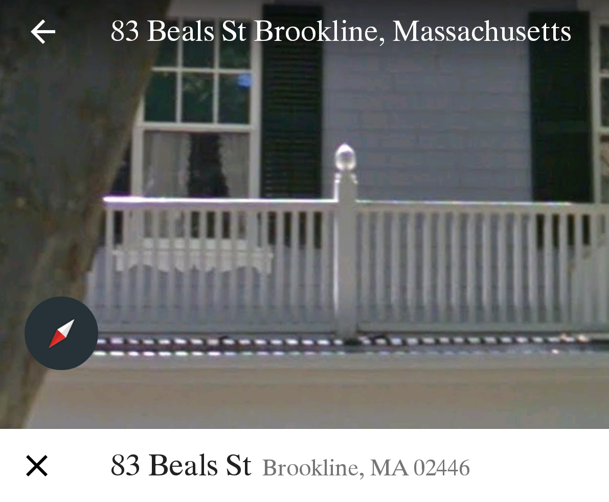 Google Earth - JFK Historic Site - 83 Beals St. Brookline, MA 02446