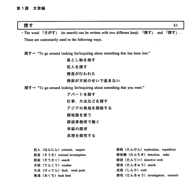 The difference between 捜す and 探す