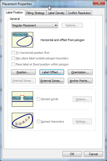 Horizontal label outside polygon - ArcGIS