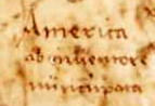 Manuscript containing the above phrase