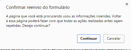 Reenvio de formulário