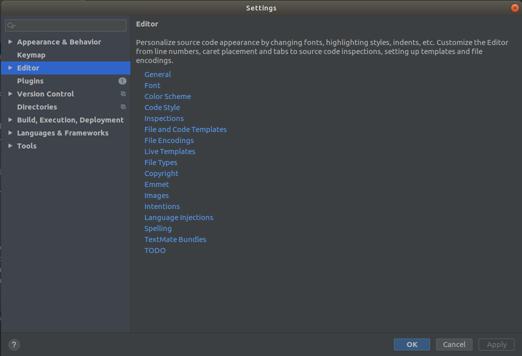 Webstorm settings